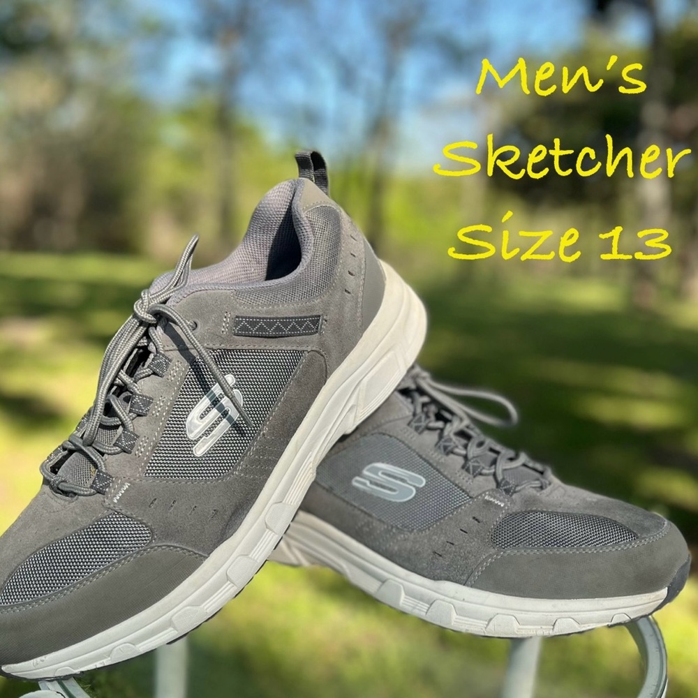 Men’s Sketchers Relaxed Fit Oak Canyon Gray Athletic Shoes